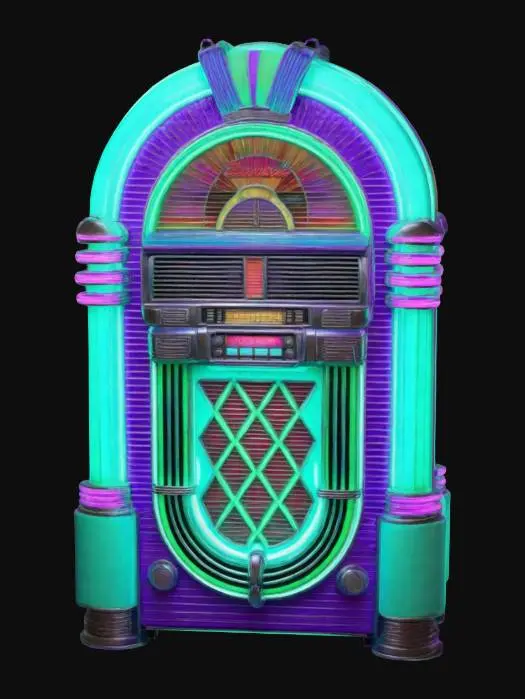 3D model for retro jukebox with neon lights