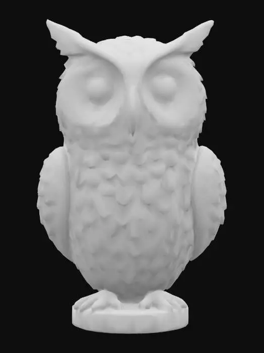 3D model for a decorative owl that is made from a pine cone, Hand Painted, Wood, Carved, Highly Detailed