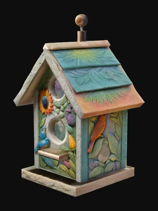 3D model for birdhouse, bird house, Highly Detailed, Ultra Realistic