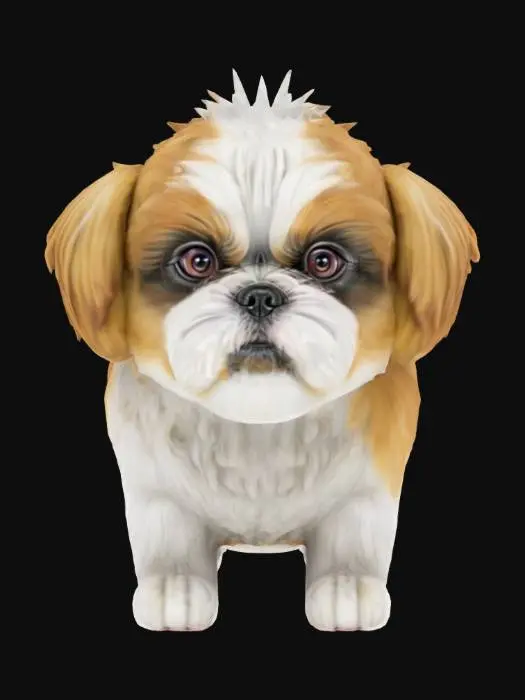 3D model for shih tzu dog, Highly Detailed, Ultra Realistic, 