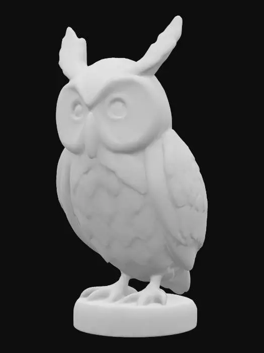 3D model for a decorative owl that is made from a pine cone, Hand Painted, Wood, Carved, Highly Detailed, steampunk