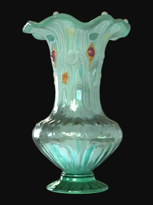 3D model for Ornate glass Victorian vase, Fantasy, Gemstone, Highly Detailed, Ultra Realistic
