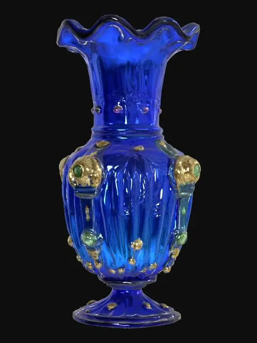 3D model for Ornate glass Victorian vase, Fantasy, Gemstone, Highly Detailed, Ultra Realistic
