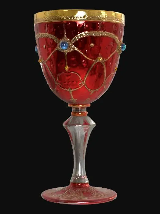3D model for Ornate glass Victorian goblet, Fantasy, Gemstone, Highly Detailed, Ultra Realistic