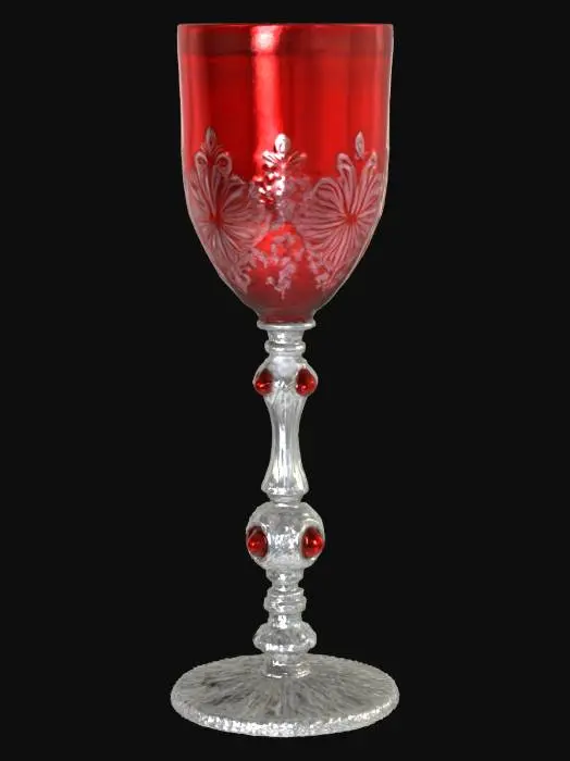 3D model for Ornate glass Victorian goblet, Fantasy, Gemstone, Highly Detailed, Ultra Realistic