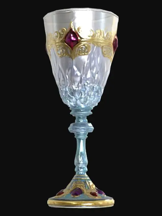 3D model for Ornate glass Victorian goblet, Fantasy, Gemstone, Highly Detailed, Ultra Realistic