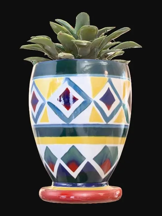 3D model for high gloss colorful pottery planter