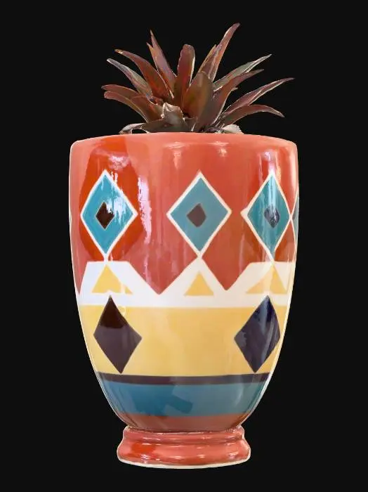 3D model for high gloss colorful pottery planter