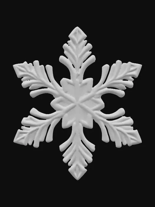 3D model for polished glossy glass snowflake