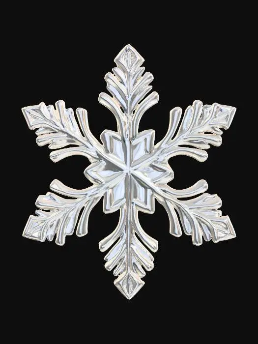3D model for polished glossy glass snowflake