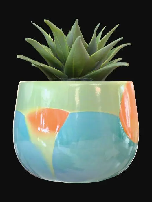 3D model for high gloss colorful pottery planter