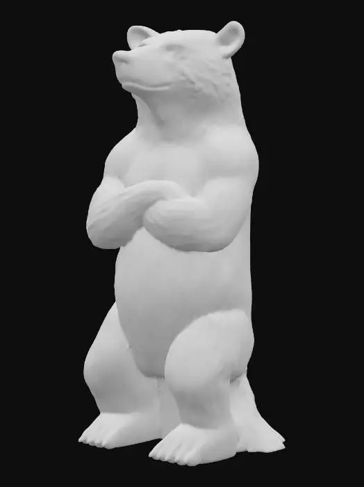 3D model for Bear statue carved out of an old tree trunk