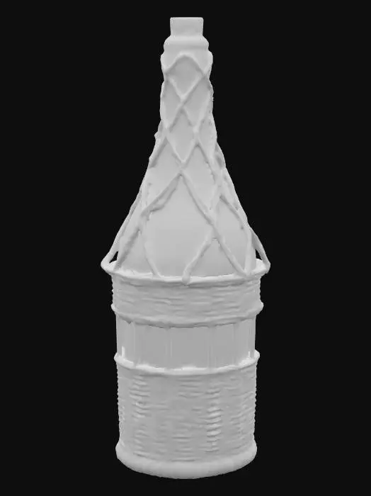 3D model for wine bottle in wicker wrap