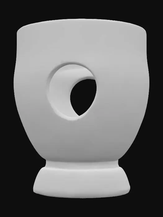 3D model for hand painted glossy pottery planter