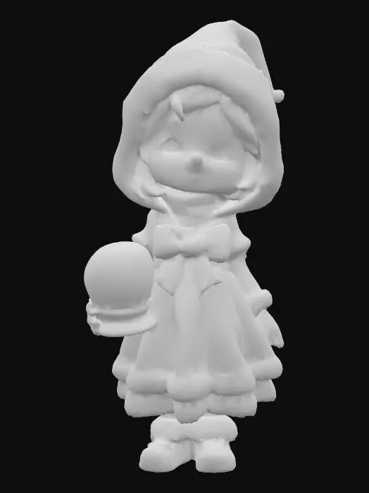 3D model for A cute Chibi style Christmas Mrs. Claus wearing pale green and pale pink