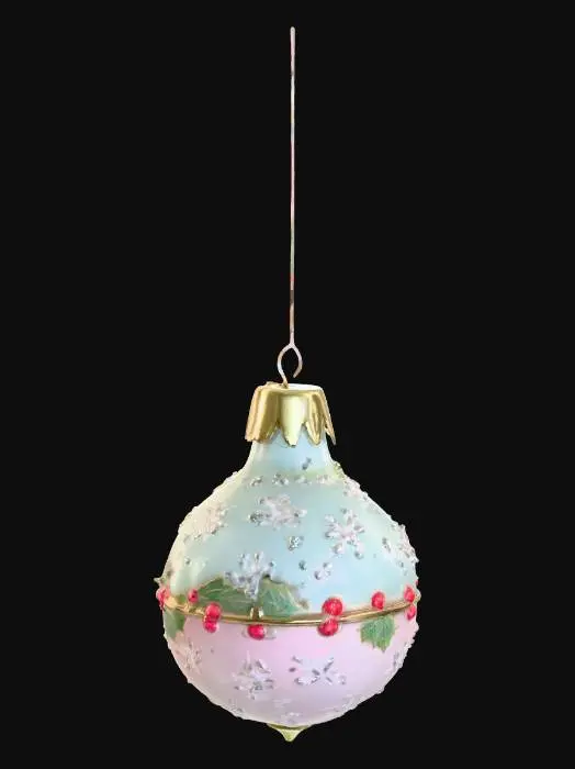 3D model for Vintage Christmas ornament in pale pink and pale green and pale blue and pale yellow