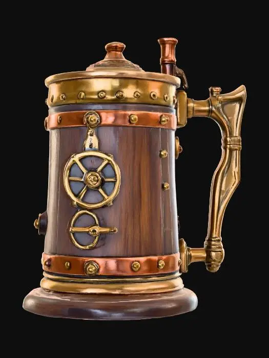 3D model for steampunk tankard mug