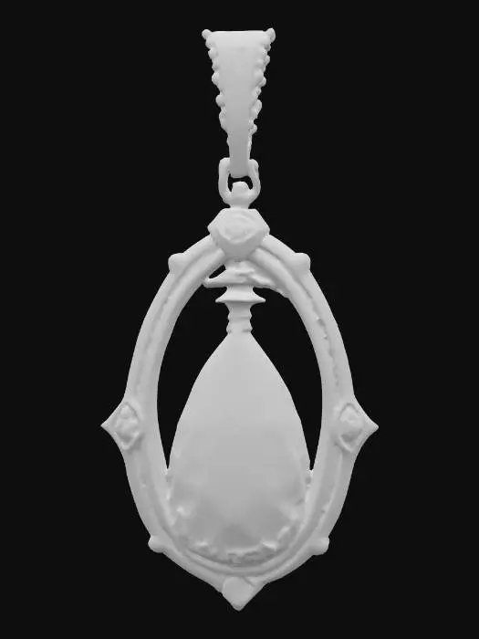 3D model for Pirate style pendant, gemstones