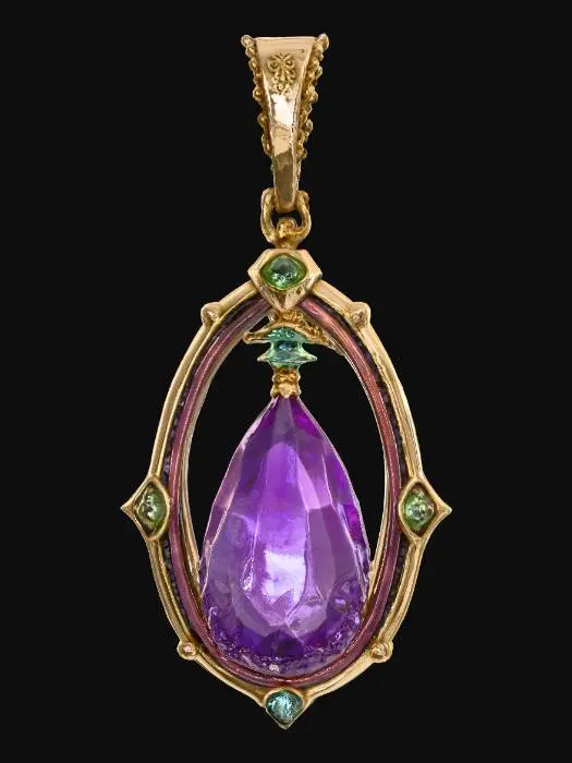 3D model for Pirate style pendant, gemstones