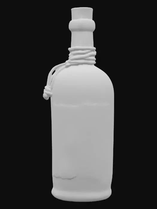 3D model for pirate bottle of rum, game ready