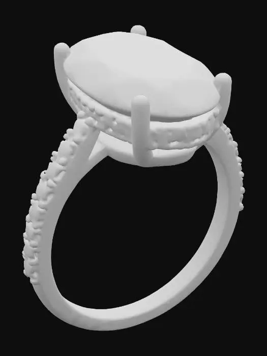 3D model for realistic brilliant shiny glossy gemstone ring