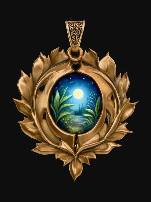 3D model for Golden Laurel Pendant