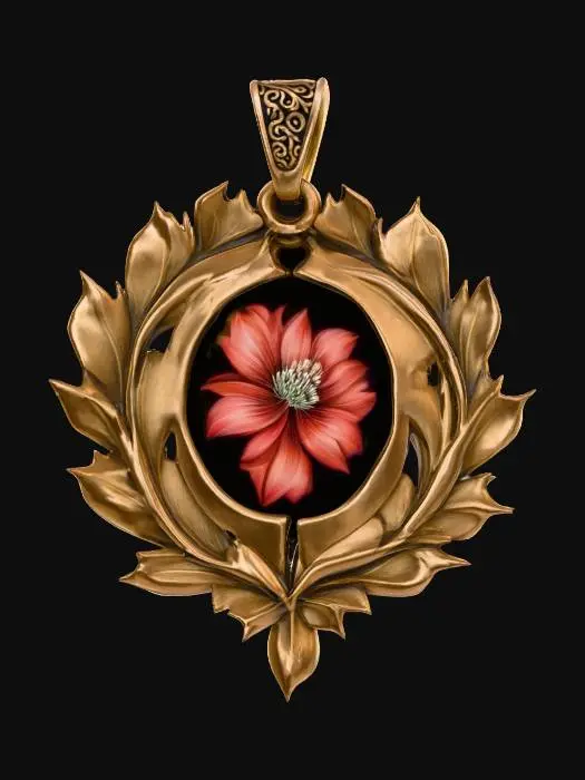 3D model for Golden Laurel Pendant