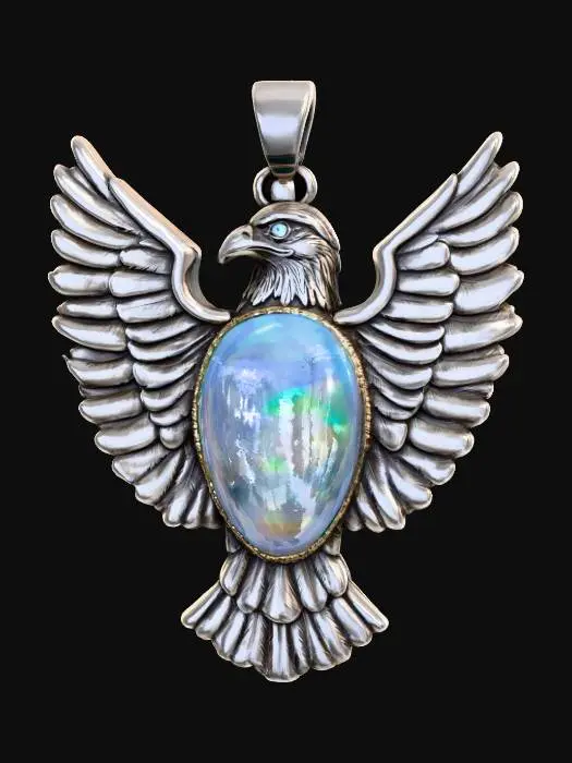3D model for Turquoise Eagle Pendant