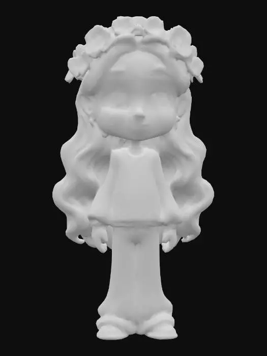 3D model for 1960's chibi style hippy