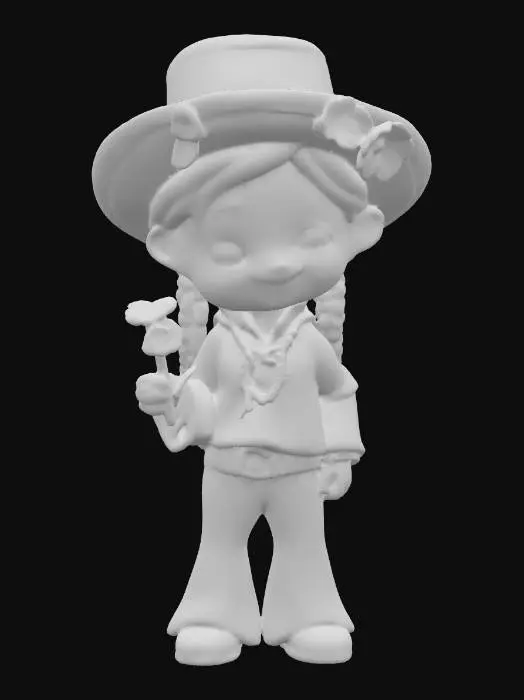 3D model for 1960's chibi style hippy