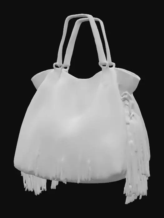 3D model for tie-dye handbag with leather fringe 