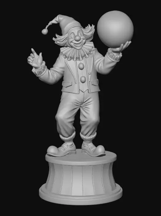3D model for Clown on a Striped Pedestal