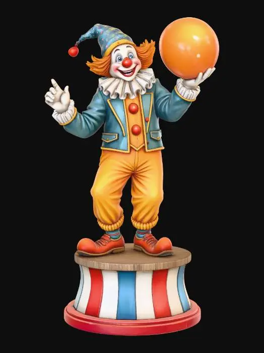 3D model for Clown on a Striped Pedestal