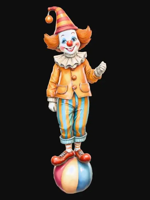 3D model for Clown on a Colorful Ball