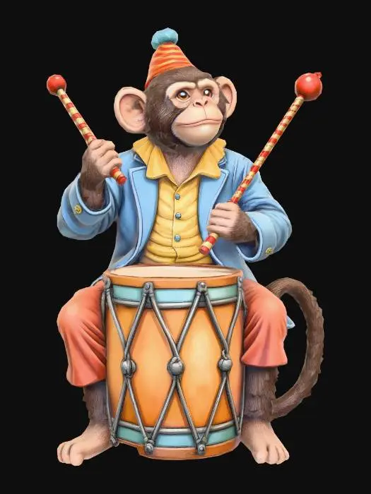 3D model for Monkey Drummer