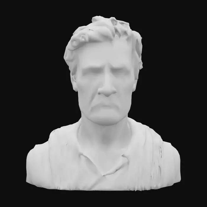 3D model for Bust of an old fisherman, Hand Painted, Vintage, Copper, Highly Detailed, Polished, 