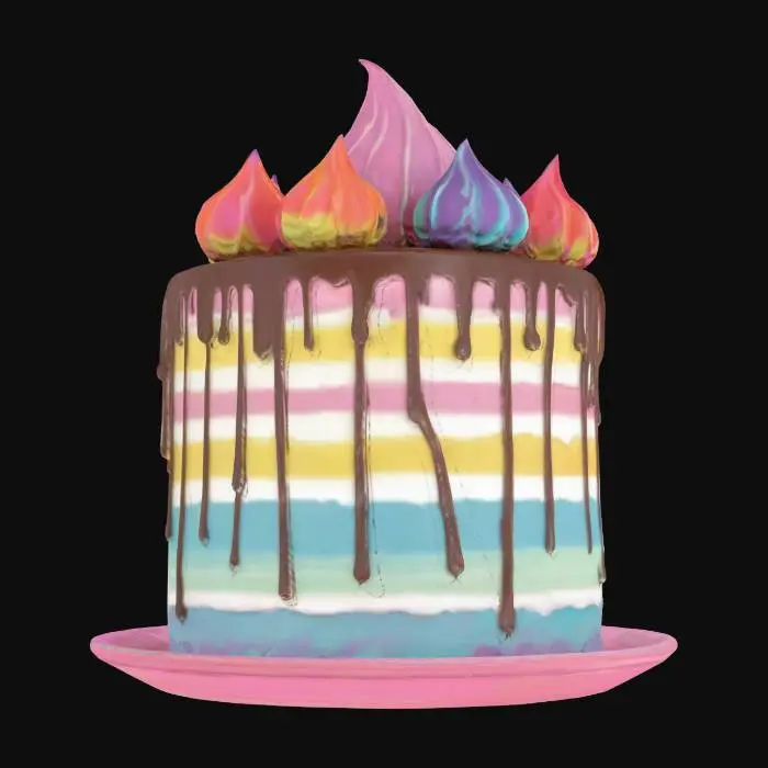 3D model for Rainbow Delight Cake