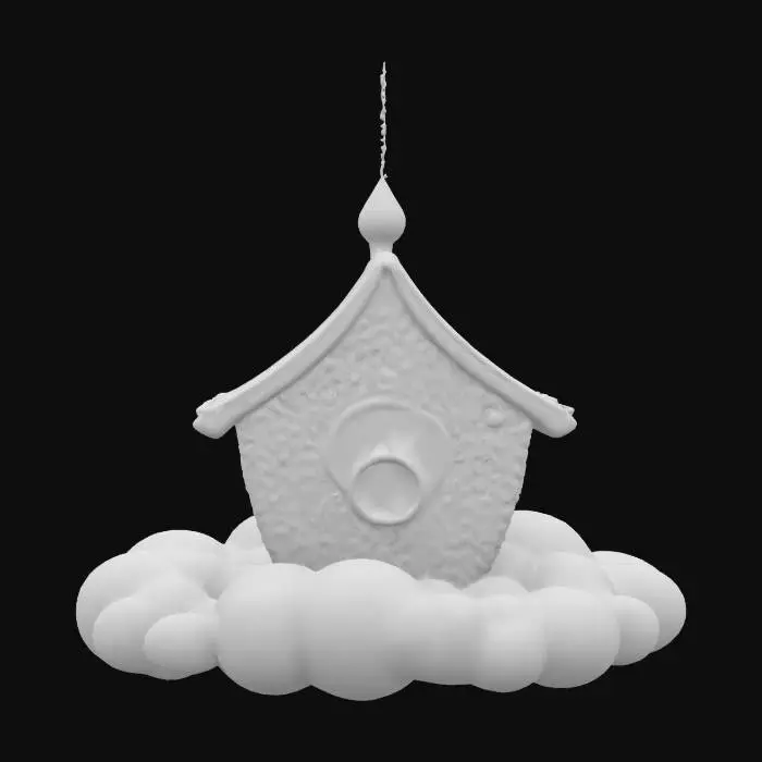 3D model for pride inspired rainbow birdhouse with a rainbow scene. bold deep lines and edges. , Highly Detailed, Ultra Realistic, Carved, Polished