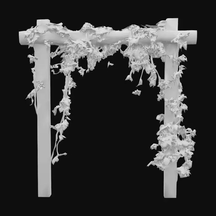 3D model for Trellis with ivy, Game Assets, Highly Detailed, Ultra Realistic,