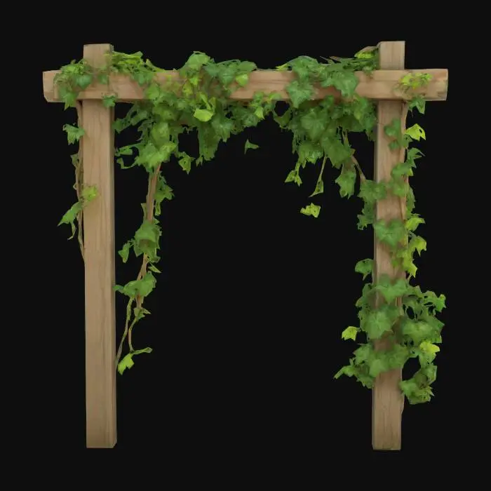 3D model for Trellis with ivy, Game Assets, Highly Detailed, Ultra Realistic,