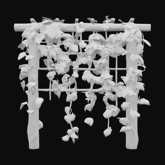 3D model for Trellis with ivy, Game Assets, Highly Detailed, Ultra Realistic,