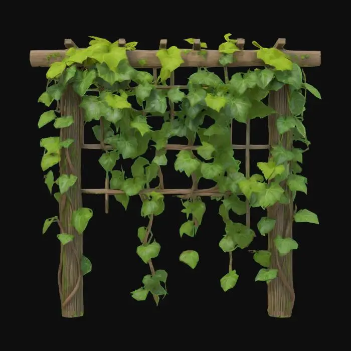 3D model for Trellis with ivy, Game Assets, Highly Detailed, Ultra Realistic,