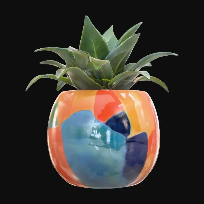3D model for high gloss colorful pottery planter