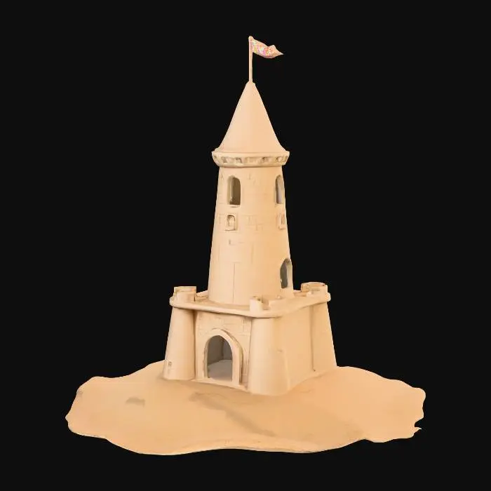 3D model for sand castle with light colored sand