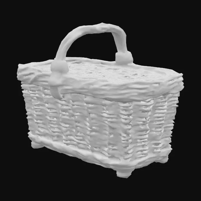 3D model for Wicker basket with or without a lid and in any shape. realistic