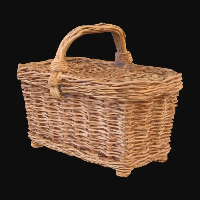 3D model for Wicker basket with or without a lid and in any shape. realistic