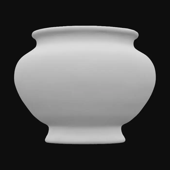 3D model for hand painted glossy pottery planter