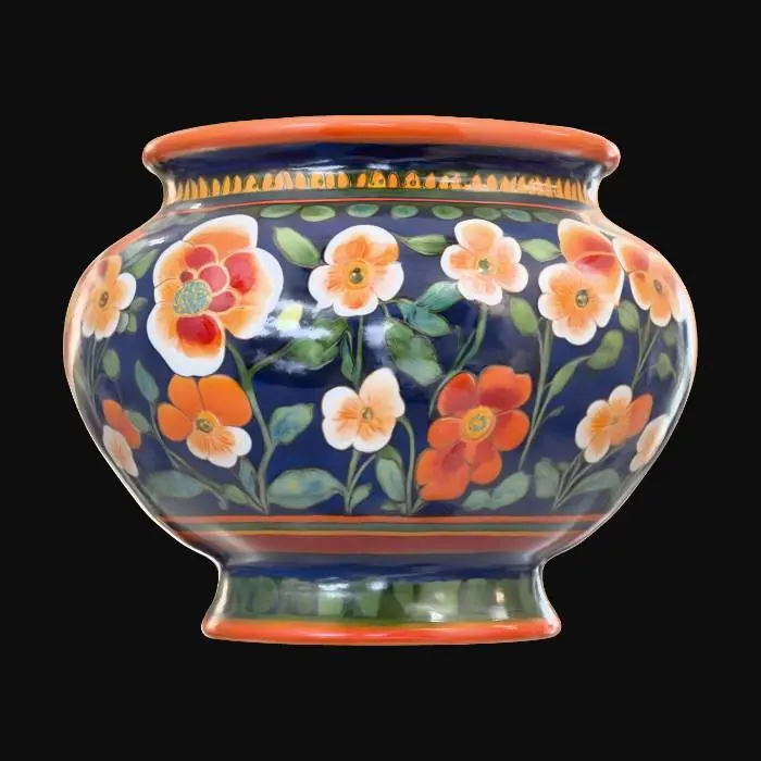 3D model for hand painted glossy pottery planter