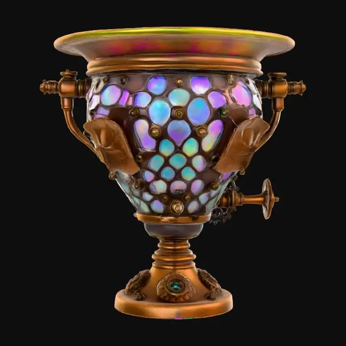 3D model for steampunk vase, carnival glass