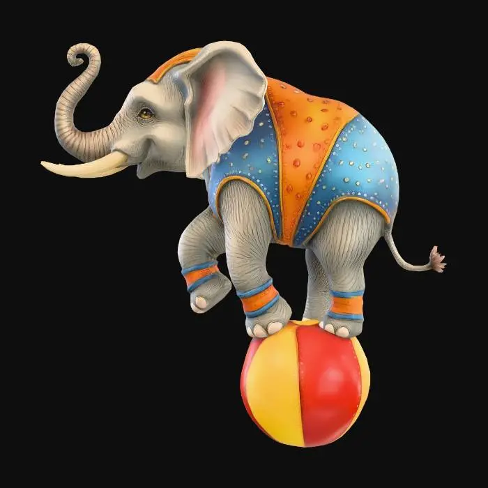 3D model for Circus Elephant on a Ball